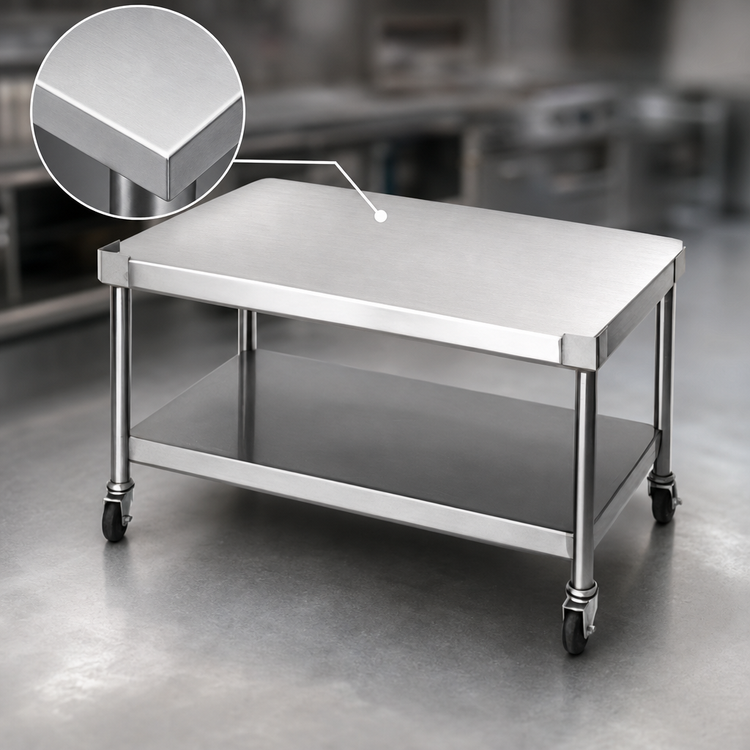 Product image #3 for Jade Range ST-48 48-Inch 14-Gauge Stainless Steel Equipment Stand with Open Base and Undershelf