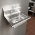 Thumbnail image #3 for Wall Mounted 304 Stainless Steel Hand Wash Sink with 10 x 14 x 5 Inch Bowl and 2 Faucet Holes