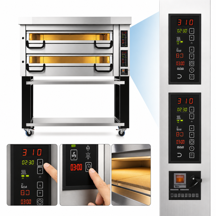 Product image #3 for PizzaMaster PM 742ED 2-Deck Electric Pizza Deck Oven with Ceramic Clay Stones