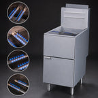 Thumbnail image #3 for Serv-Ware SGF-50L 50 lb Floor-Model Liquid Propane Gas Deep Fryer, Thermostatic, Stainless Steel, 4 Burners