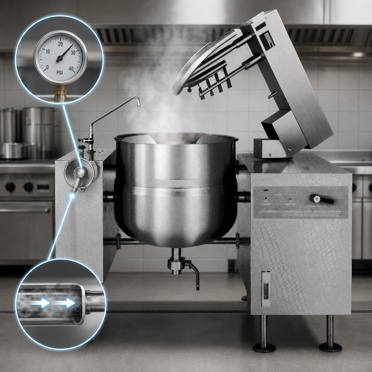 Product image #3 for Crown DLTM-60 Direct Steam Tilting Mixer Kettle, 60 Gallon