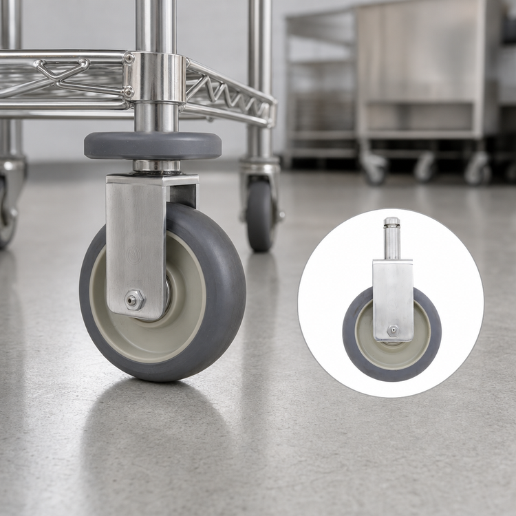 Product image #3 for Metro Super Erecta 5-Inch Rigid Cart-Washable Stem Caster with Polyurethane Wheel and Bumper