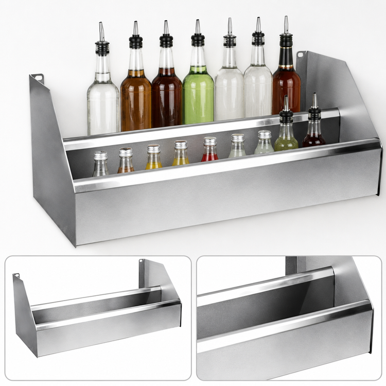 Product image #3 for CHOICE 19-Inch Double Stainless Steel Speed Rail with Keyhole Mounting