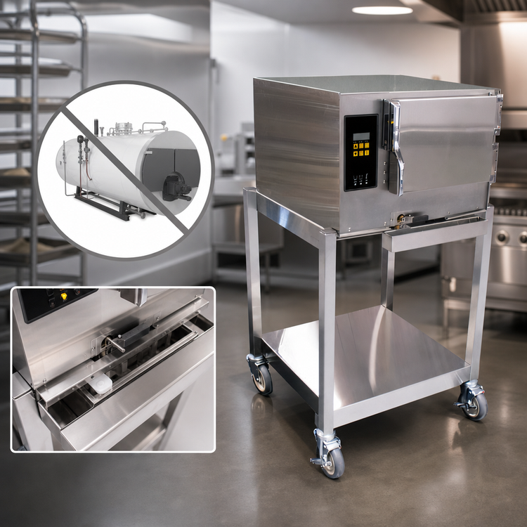 Product image #3 for AccuTemp Evolution Connected Boilerless Convection Steamer, Single Compartment, 3-Pan, 208V Electric