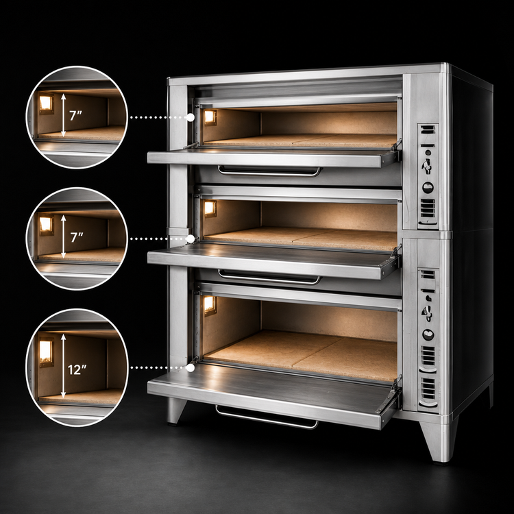 Product image #3 for Blodgett 981-951 Two-Section Three-Deck Gas Deck Oven with 42 x 32 Inch Deck Interiors