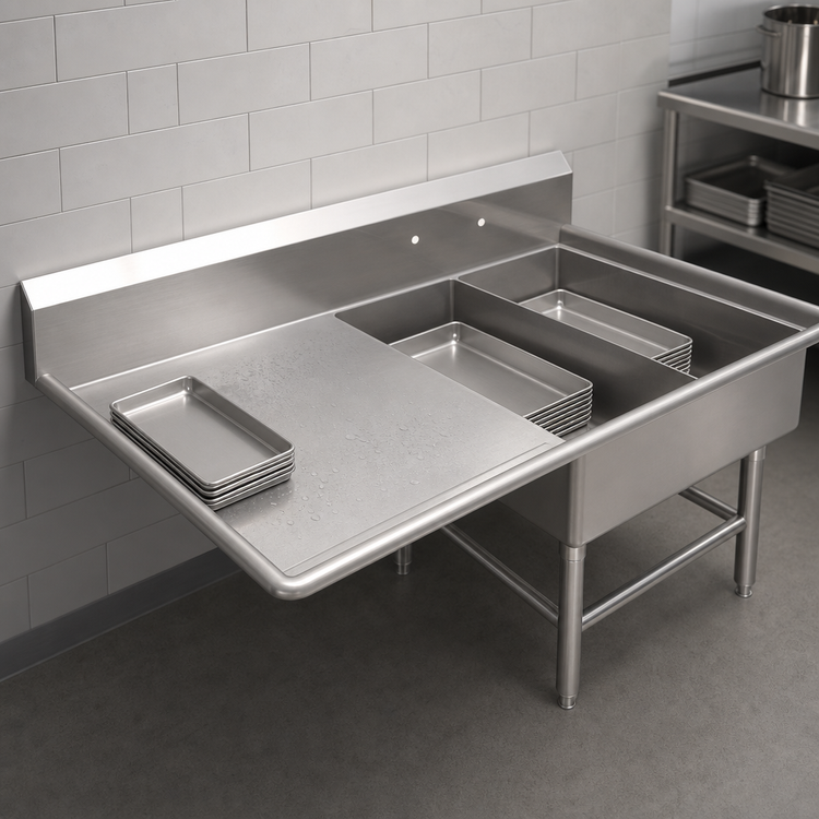 Product image #3 for John Boos Pro-Bowl 2-Compartment Platter Sink with 18-Inch Left Drainboard, 14-Gauge Stainless Steel