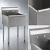 Thumbnail image #3 for Eagle Group One-Compartment 430 Stainless Steel Utility Sink with 8-Inch Backsplash and Galvanized Legs