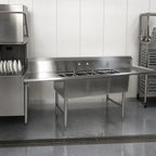 Thumbnail image #3 for John Boos DT3B18244-2D18R Straight 3-Compartment Dishtable/Pot Sink with 2 Drainboards and Left-Side Dish Machine Attachment