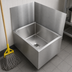 Thumbnail image #3 for John Boos MSWC2424-27L Rear & Left Mop Sink Wall Guard Wainscoting for 24 x 24 Mop Sink Bowls, 18 Gauge Stainless Steel