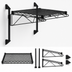 Thumbnail image #3 for Quantum Wall-Mount Cantilever Single Shelf Unit, 48 x 21 Inches, Black Epoxy Antimicrobial Finish