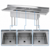 Thumbnail image #3 for Advance Tabco Special Value Series 84-Inch 3-Compartment Fabricated Sink with Left & Right Drainboards