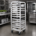 Thumbnail image #3 for Eagle Group Lifetime Series Stepped-Angle Aluminum Sheet Pan Rack with Casters, 25 x 26 x 73 Inches, 12-Slide