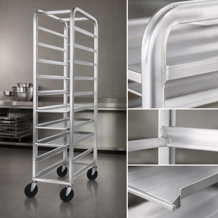Product image #4 for Channel Standard Series All-Welded Aluminum End-Load Platter Rack, 5-Platter Capacity, 15.25"W x 26"D x 36"H