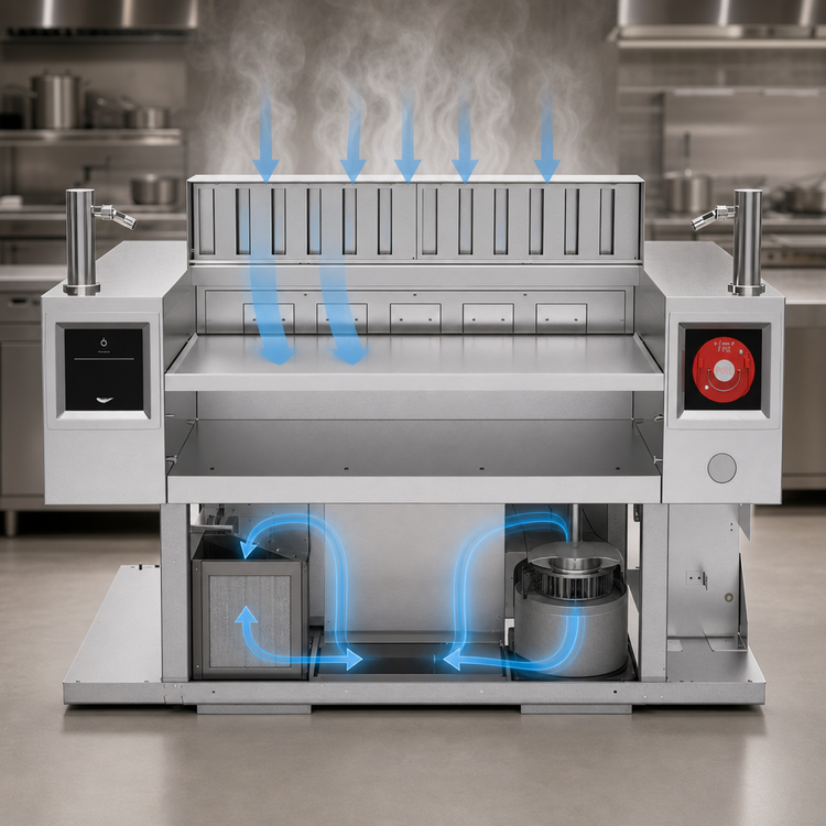 Product image #3 for Vollrath FlexVent 36-Inch Versatile Stainless Steel Slide-In Downdraft Vent System with Fire Suppression