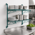 Thumbnail image #3 for Quantum Cantilever Double Shelf Wall-Mount Wire Shelving Unit, 30 x 18 Inches, Green Epoxy Antimicrobial Finish