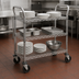 Thumbnail image #3 for Metro Super Erecta MW704 Standard Duty 3-Shelf Open Wire Bus Cart with Stainless Steel Frame