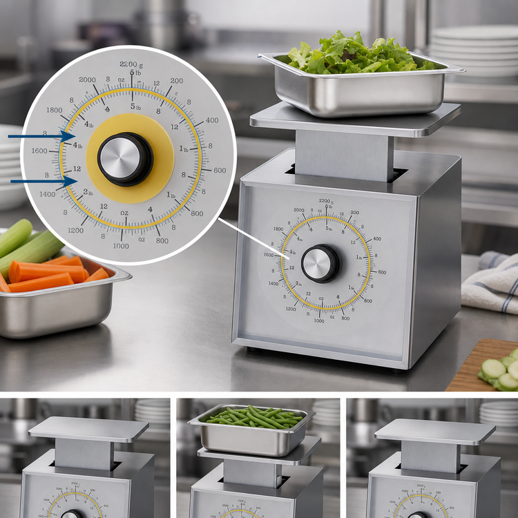 Product image #3 for Edlund SR-2200C Stainless Steel Combination Dial Portion Control Food Scale, 5 lbs. x 1 oz. / 2200 g x 25 g