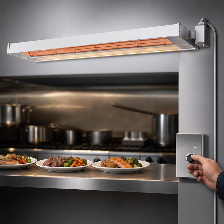 Product image #3 for Nemco 24-Inch Dual Remote-Controlled Infrared Strip Heat Lamp with Lights