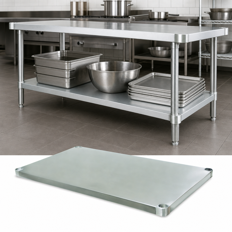 Product image #3 for Advance Tabco Galvanized 54 x 18 Inch Work Table Undershelf for 60 x 24 Inch Tables