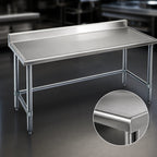 Thumbnail image #3 for Eagle Group Spec-Master T2430STEM-BS 30 x 24 Inch Stainless Steel Corner Work Table with 14-Gauge 300 Series Top and 4-1/2 Inch Backsplash