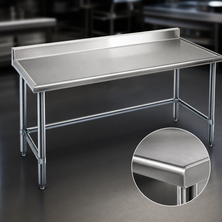 Product image #3 for Eagle Spec-Master Marine Series 30 x 24 Inch Stainless Steel Work Table with 4-1/2 Inch Backsplash