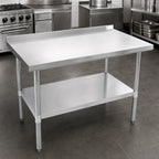 Thumbnail image #6 for John Boos Stallion UFBLG6030-X Stainless Steel Work Table, 60 x 30 in, 18-Gauge 430 Top, Galvanized Base with Undershelf