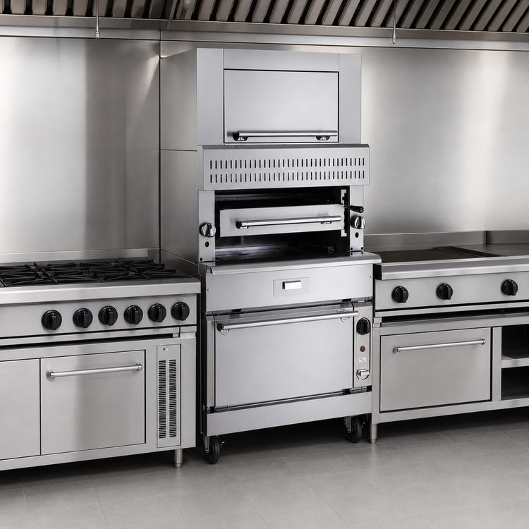 Product image #3 for Vulcan V Series Heavy Duty Range Match Gas Single-Deck Infrared Deck Broiler with Cabinet Base