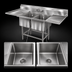 Thumbnail image #3 for Spec-Master FN Series Two-Compartment Stainless Steel Sink with Right-Hand 24-Inch Drainboard