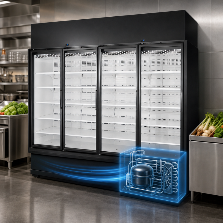 Product image #3 for True TRM4L 4-Section Low-Temp Glass Door Freezer Merchandiser