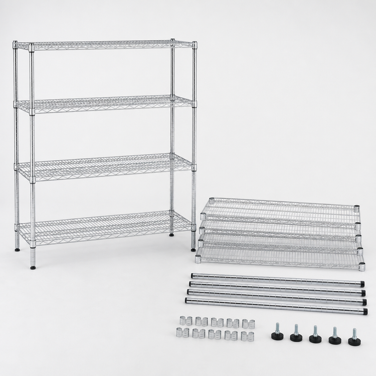 Product image #3 for Metro Super Erecta 4-Shelf Chrome-Plated Wire Shelving Unit, 60"W x 24"D x 74"H