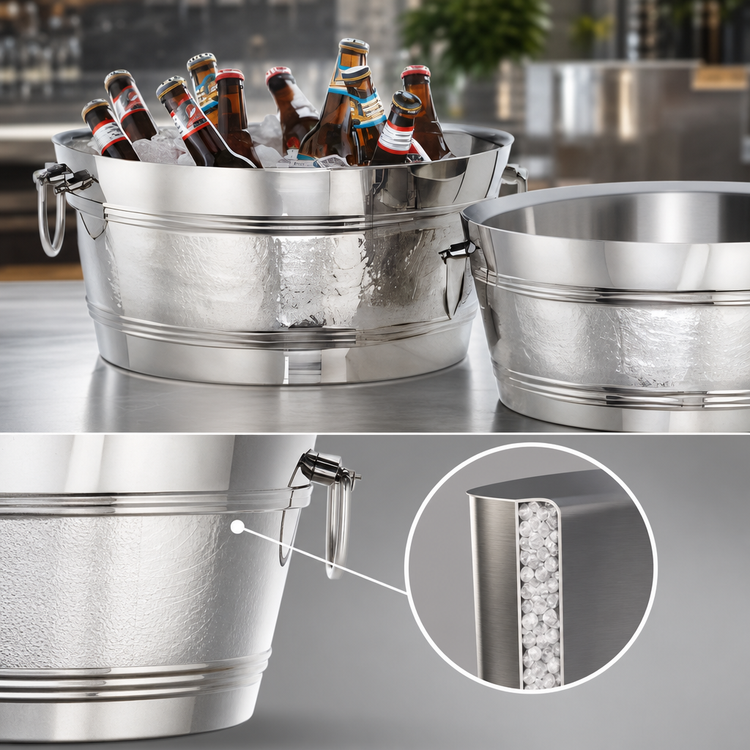 Product image #3 for American Metalcraft Double-Wall Insulated Stainless Steel Party Tub, 29 Qt., 18-1/2 Inch Diameter