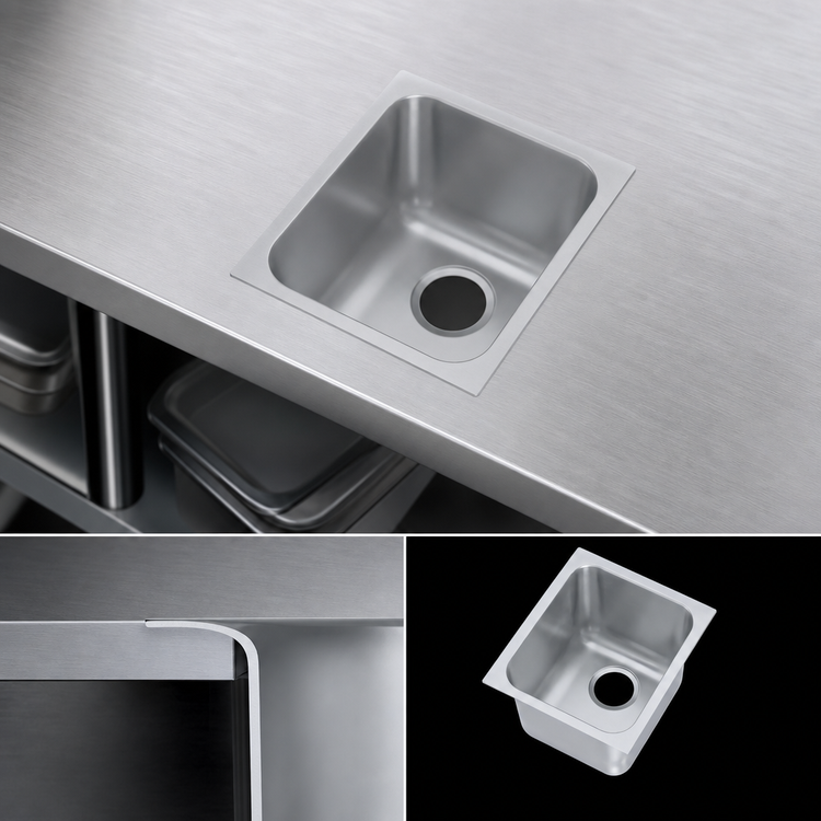 Product image #3 for Vollrath 1-Compartment Weld-In/Undermount Stainless Steel Sink, 14 x 12 x 9-3/4 Inch Bowl