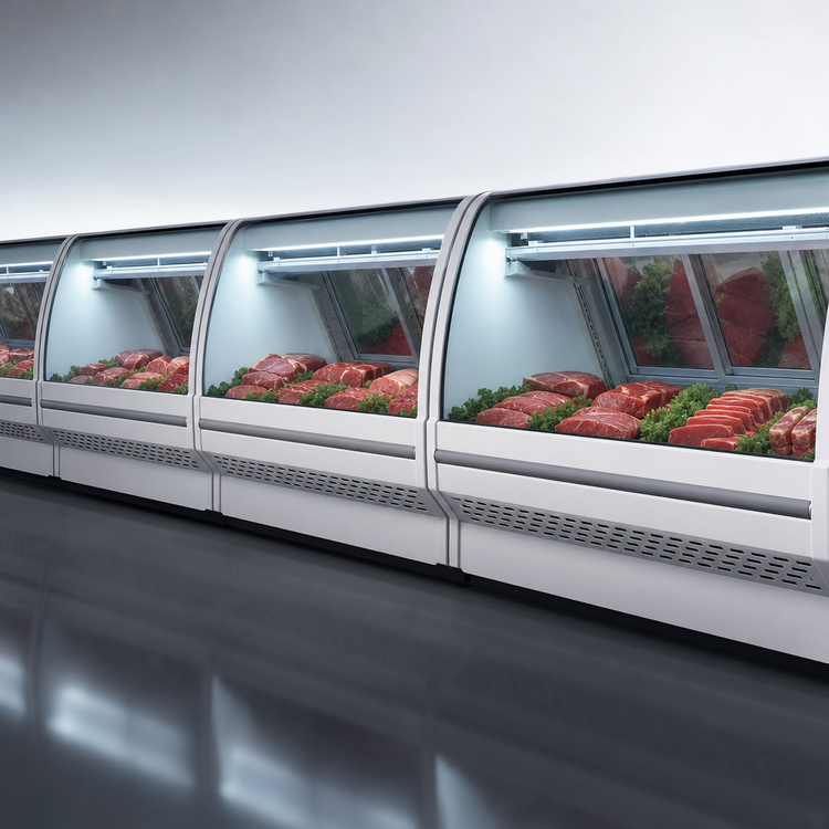 Product image #3 for Howard-McCray 40E Series 75.5-Inch Self-Contained Curved Glass Red Meat Service Case