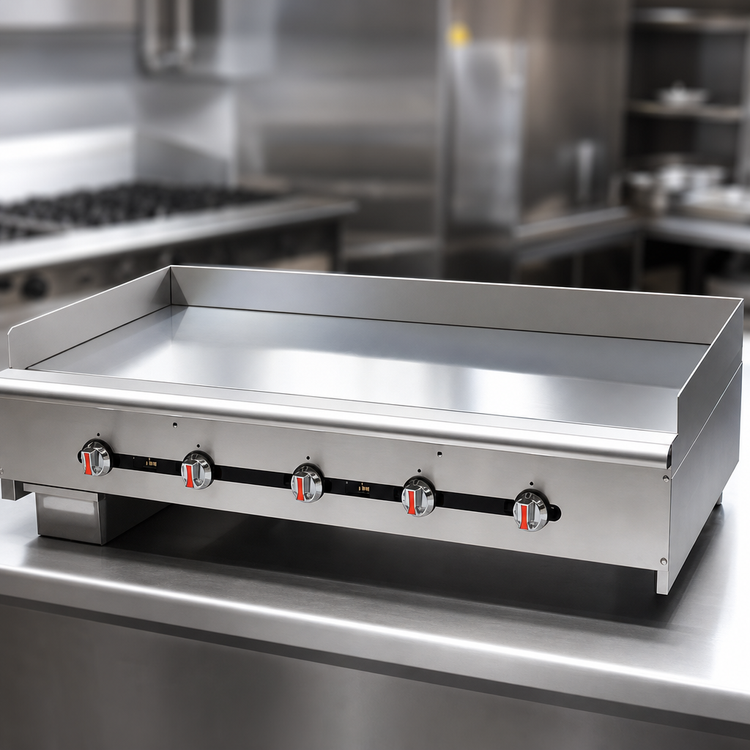 Product image #3 for Comstock-Castle 60-Inch Countertop Gas Chrome Griddle with 24-Inch Deep Cooking Surface