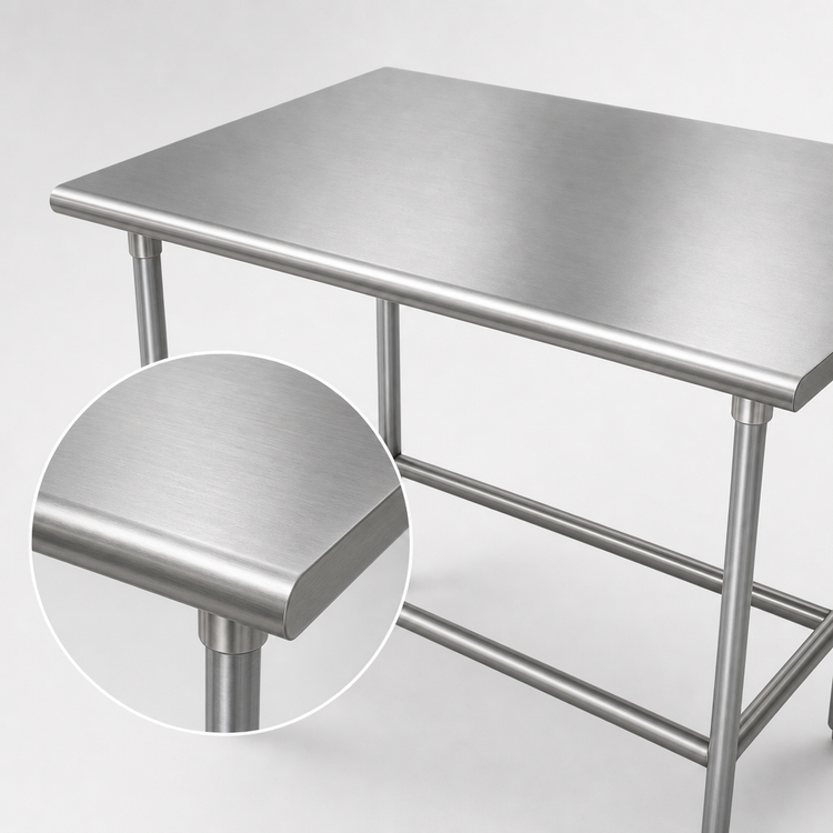 Product image #3 for Advance Tabco Stainless Steel Work Table, 108-Inch x 36-Inch, 16-Gauge 304 Top, Open Base