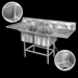 Thumbnail image #3 for Eagle Spec-Master FN Series Coved Corner Two-Compartment Commercial Sink with Left Drainboard, 59-1/2 Inch W x 27 Inch D