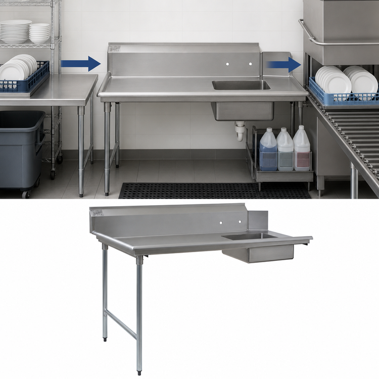 Product image #3 for Eagle Group BlendPort® 84-Inch Straight Left-to-Right Soiled Dishtable with Sink