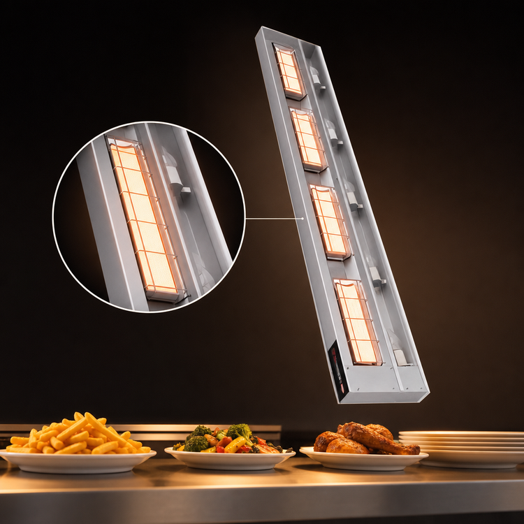 Product image #3 for Hatco Ultra-Glo 24-Inch Lighted Double Ceramic Infrared Strip Heater with Aluminum Housing