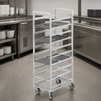 Thumbnail image #3 for Channel Manufacturing 438A3 Single-Section Aluminum Cafeteria Tray Rack, End-Load, 14-Tray Capacity, 14 x 18-Inch Trays