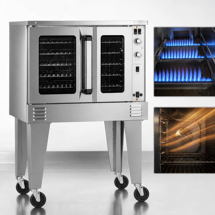 Product image #3 for Southbend Platinum Full-Size Gas Single Deck Standard Depth Convection Oven, 70,000 BTU, Standard Controls, Dependent Doors