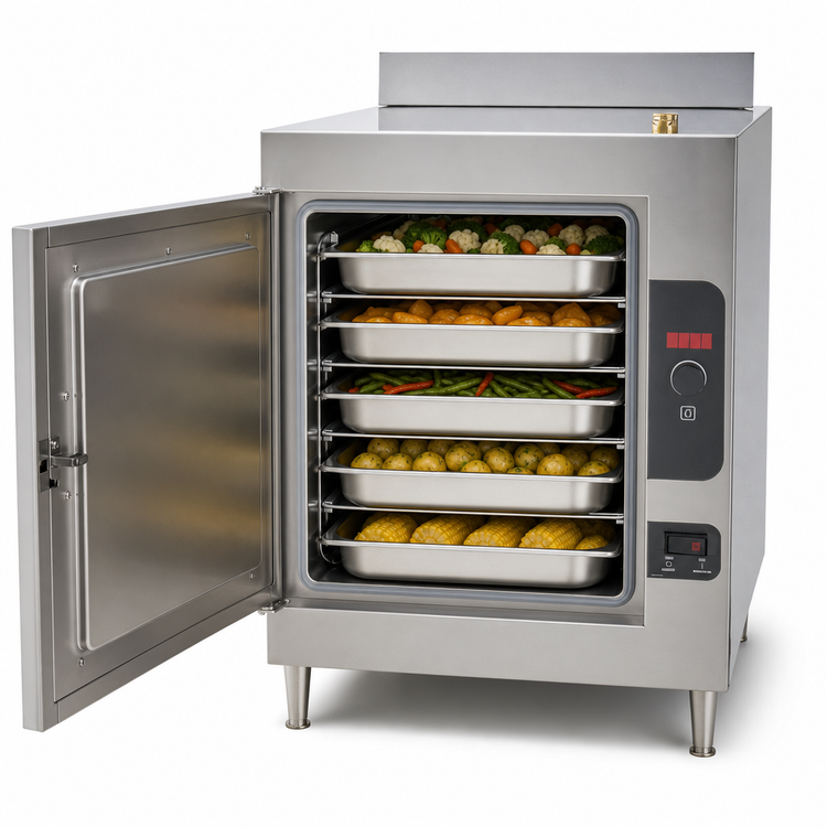 Product image #3 for Steamcraft Ultra 5 Gas Countertop Pressureless Convection Steamer, 1 Compartment, 5-Pan Capacity