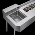 Thumbnail image #4 for Eagle Group 2200 Series 24-Inch Underbar Cocktail Unit with 15-1/2 x 19-3/4 Drawn Bowl and 6 Bottle Wells