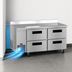 Thumbnail image #3 for Hoshizaki Steelheart 67-Inch 2-Section Worktop Refrigerator with 4 Drawers, Side-Mounted Self-Contained Refrigeration