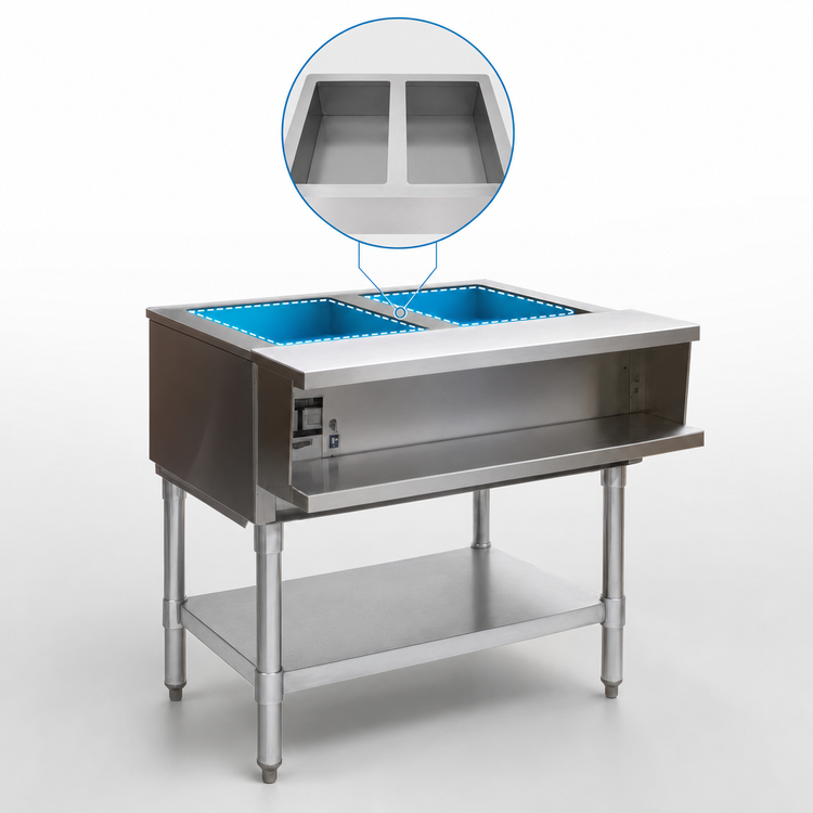 Product image #3 for Eagle Group SWT2-208 Electric Water Bath Hot Food Table, 33 Inch Wide, 2 Openings, 208V