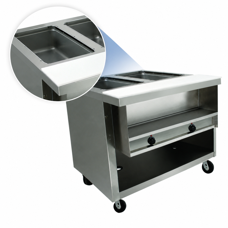 Product image #3 for Advance Tabco Heavy Duty Electric Sealed Well Hot Food Table with Enclosed Base, 2 Wells, 120V