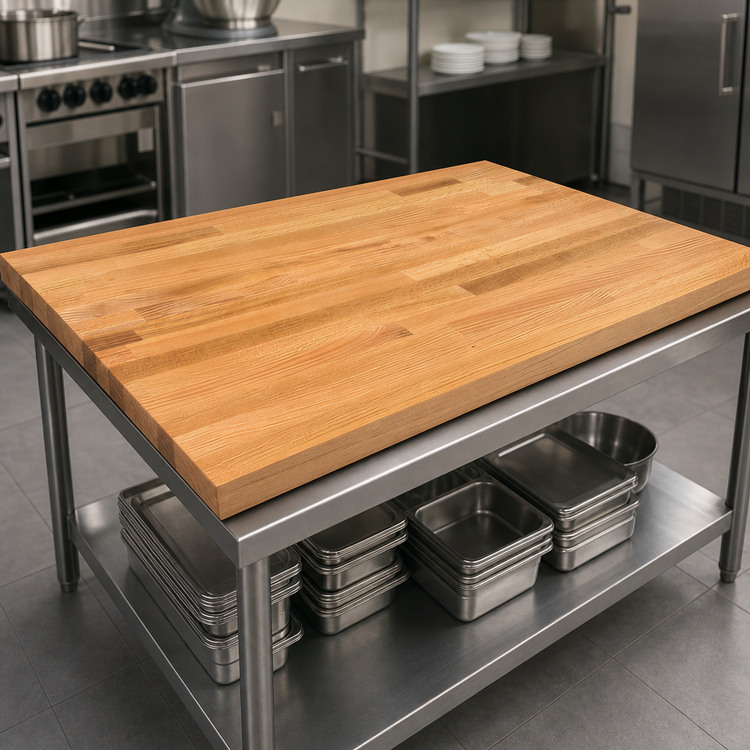 Product image #3 for John Boos Appalachian Red Oak Blended Rails Edge Grain Island Countertop, 96" x 30" x 1-1/2", Penetrating Oil Finish