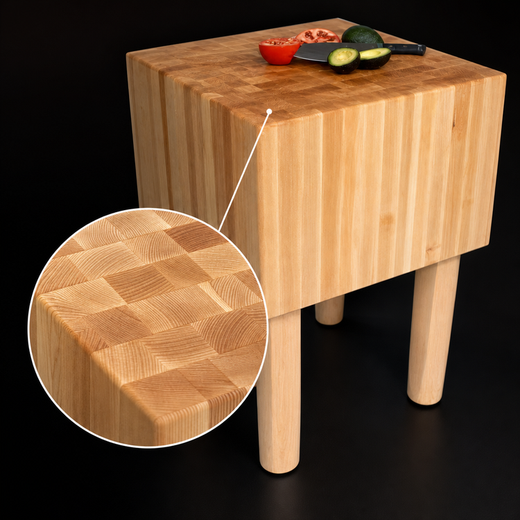 Product image #3 for John Boos Boos Block AA06 Professional End Grain Maple Butcher Block Work Table, 40"W x 30"D x 34"H