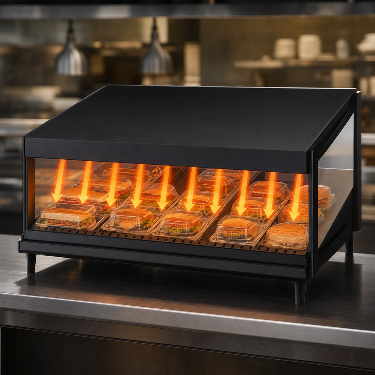 Product image #3 for Hatco Glo-Ray Countertop Pass-Through Merchandising Warmer with Slanted Shelf, 36-Inch, 935W