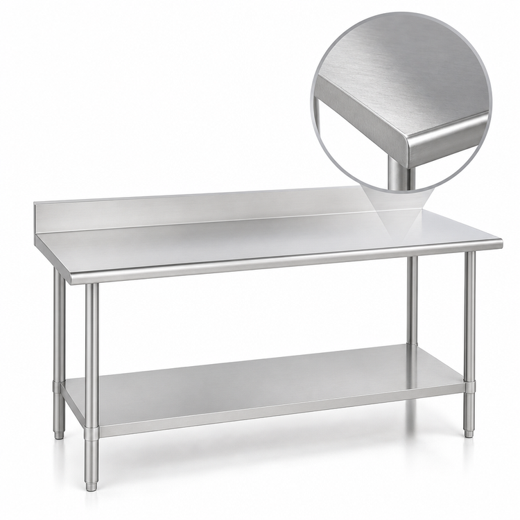 Product image #3 for Duke Stainless Steel Work Table with 5-Inch Riser and Undershelf, 48 x 36 Inches