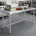 Thumbnail image #3 for 72 Inch x 18 Inch Stainless Steel Work Table with Open H-Base and 2 Inch Rear Up-Turn